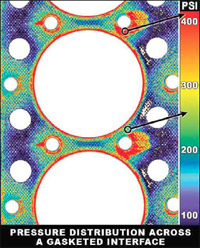 Pressure distribution across a gasketed interface