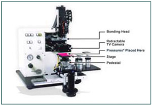 Pressurex Reveals a Pressure Profile Across the Surface of a Flip Chip Bonder