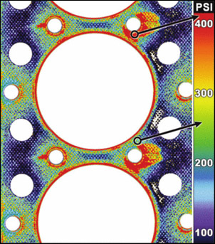 Pressure distribution across a gasketed interface