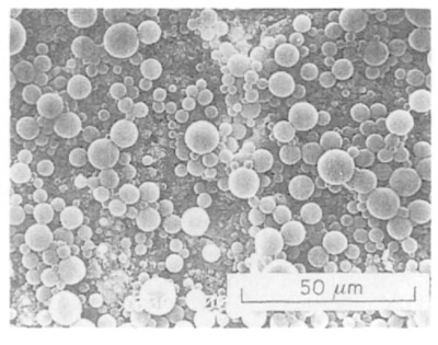 Fig.2 Microstructure of pressure sensitive paper by SEM