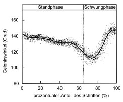 Abb. 9: Ganganalysenkurve des Kniegelenks (nach Hottinger et al., 1996)