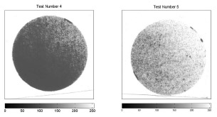 Fig. 3 8 bit grayscale scans from tests 4 and 5