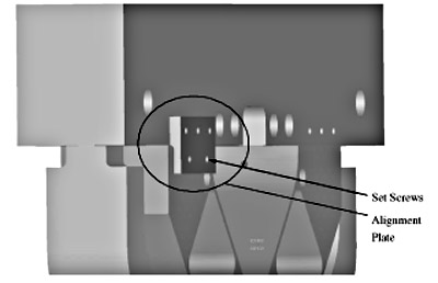 Fig. 3. Drawing of one of four alignment plates used to align the contact specimen and pad.