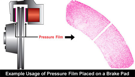 Figure 1. Automotive use of break pressure sensor using Fujifilm Prescale® film before analysis