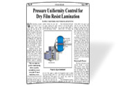 Pressure Uniformity Control For Dry Film Resist Lamination By Jeffrey G. Stark, Sensor Products Inc. And Karl H. Dietz.