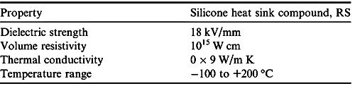 Table 3. Technical specification of heat sink compound.