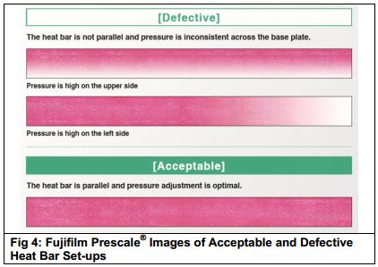 Images of Acceptable and Defective Heat Bar Set-ups 